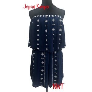 Japan Dark Blue &Whte Strapless Roper- NWT‎